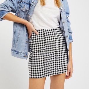 Free People W&B Checkered Mini Skirt